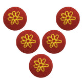 Maxbell 5pcs Round Craft Shank Fabric Covered Buttons Decors for Scrapbooking Seven Petals Flower