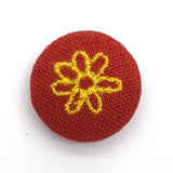 Maxbell 5pcs Round Craft Shank Fabric Covered Buttons Decors for Scrapbooking Seven Petals Flower