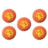 Maxbell 5pcs Round Craft Shank Fabric Covered Buttons Decors for Scrapbooking Mushroom