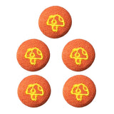 Maxbell 5pcs Round Craft Shank Fabric Covered Buttons Decors for Scrapbooking Mushroom