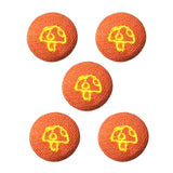 Maxbell 5pcs Round Craft Shank Fabric Covered Buttons Decors for Scrapbooking Mushroom