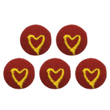 Maxbell 5pcs Round Craft Shank Fabric Covered Buttons Decors for Scrapbooking Heart