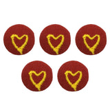 Maxbell 5pcs Round Craft Shank Fabric Covered Buttons Decors for Scrapbooking Heart
