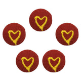Maxbell 5pcs Round Craft Shank Fabric Covered Buttons Decors for Scrapbooking Heart