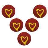Maxbell 5pcs Round Craft Shank Fabric Covered Buttons Decors for Scrapbooking Heart