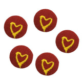 Maxbell 5pcs Round Craft Shank Fabric Covered Buttons Decors for Scrapbooking Heart