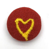 Maxbell 5pcs Round Craft Shank Fabric Covered Buttons Decors for Scrapbooking Heart
