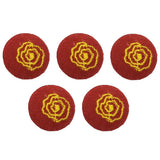 Maxbell 5pcs Round Craft Shank Fabric Covered Buttons Decors for Scrapbooking Flower
