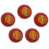 Maxbell 5pcs Round Craft Shank Fabric Covered Buttons Decors for Scrapbooking Flower