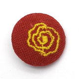 Maxbell 5pcs Round Craft Shank Fabric Covered Buttons Decors for Scrapbooking Flower