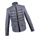 Mens Jacket Steampunk Trucker Rider Jackets Frock Coat Outerwear M-XXL M