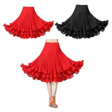Max Ballroom Waltz Dance Swing Skirt Modern Tango Training Dress Costume Red