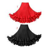 Max Ballroom Waltz Dance Swing Skirt Modern Tango Training Dress Costume Red