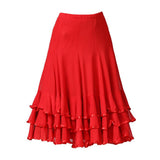 Max Ballroom Waltz Dance Swing Skirt Modern Tango Training Dress Costume Red