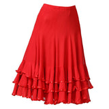 Max Ballroom Waltz Dance Swing Skirt Modern Tango Training Dress Costume Red