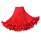 Max Ballroom Waltz Dance Swing Skirt Modern Tango Training Dress Costume Red