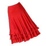 Max Ballroom Waltz Dance Swing Skirt Modern Tango Training Dress Costume Red