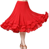 Max Ballroom Waltz Dance Swing Skirt Modern Tango Training Dress Costume Red