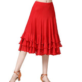 Max Ballroom Waltz Dance Swing Skirt Modern Tango Training Dress Costume Red