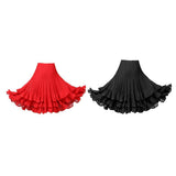 Max Ballroom Waltz Dance Swing Skirt Modern Tango Training Dress Costume Red