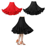 Max Ballroom Waltz Dance Swing Skirt Modern Tango Training Dress Costume Red