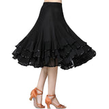 Max Ballroom Waltz Dance Swing Skirt Modern Tango Training Dress Costume Black