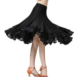 Max Ballroom Waltz Dance Swing Skirt Modern Tango Training Dress Costume Black