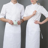 3/4 Sleeve Chef's Coat Jacket Kitchen Cook Coat Uniforms Unisex White