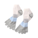 Ankle Striped Toe Socks Cotton Warm Ankle Socks for Men and Women Gray