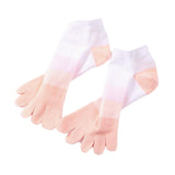 Ankle Striped Toe Socks Cotton Warm Ankle Socks for Men and Women Pink