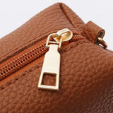 Four-piece fringed suit for handbag Brown