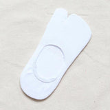 1 Pair Women No Show Socks Tabi Socks Non Slip Low Cut Boat Socks White