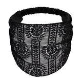 Wide Flower Turban Headband Headwrap for Women Hair Accessories Black