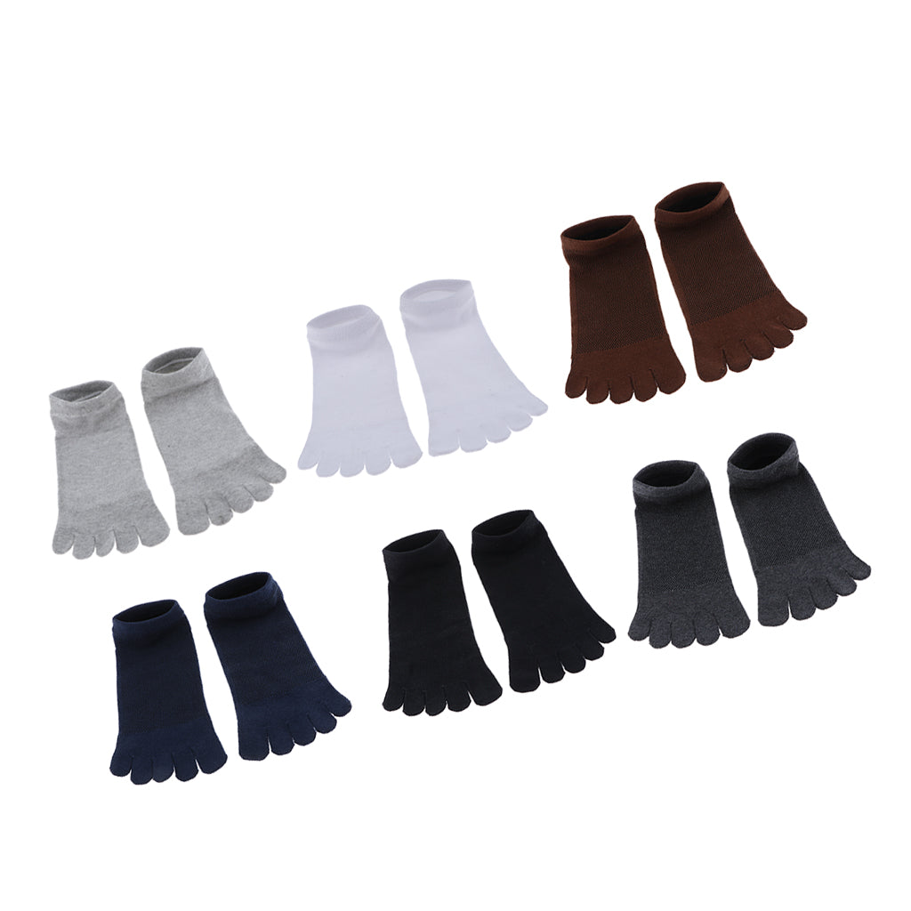 Men Toe Socks Five Finger Cotton Socks Sports Running Ankle Socks Light Gray