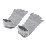 Men Toe Socks Five Finger Cotton Socks Sports Running Ankle Socks Light Gray