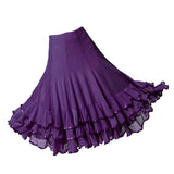 Max women Ballroom Waltz Dance expansion Skirt Tango Training Dress  Purple