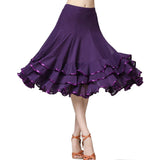 Max women Ballroom Waltz Dance expansion Skirt Tango Training Dress  Purple