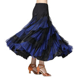 Max Flamenco Ballroom Waltz Dance Big Swing Skirt Womens Modern Costumes Black Royal Blue