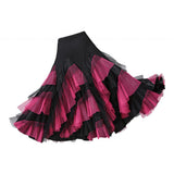 Max Flamenco Ballroom Waltz Dance Big Swing Skirt Womens Modern Costumes Black Rose Red
