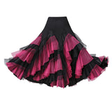 Max Flamenco Ballroom Waltz Dance Big Swing Skirt Womens Modern Costumes Black Rose Red