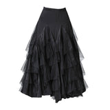 Max Flamenco Ballroom Waltz Dance Big Swing Skirt Womens Modern Costumes Black
