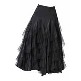 Max Flamenco Ballroom Waltz Dance Big Swing Skirt Womens Modern Costumes Black