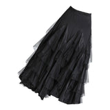 Max Flamenco Ballroom Waltz Dance Big Swing Skirt Womens Modern Costumes Black
