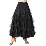 Max Flamenco Ballroom Waltz Dance Big Swing Skirt Womens Modern Costumes Black