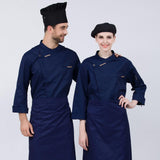 Max Maxb Unisex Chef Jackets Coat Long Sleeves Shirt Kitchen Uniforms Dark Blue L