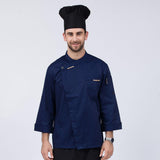 Max Maxb Unisex Chef Jackets Coat Long Sleeves Shirt Kitchen Uniforms Dark Blue L