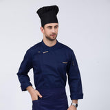 Max Maxb Unisex Chef Jackets Coat Long Sleeves Shirt Kitchen Uniforms Dark Blue L