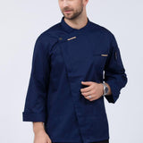Max Maxb Unisex Chef Jackets Coat Long Sleeves Shirt Kitchen Uniforms Dark Blue L