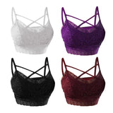 Max Lady Sexy White Lace Bra Naked Back Bralette X Form Women Bra Sleepwear XXXL