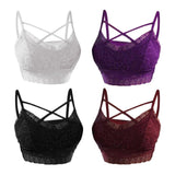 Max Lady Sexy White Lace Bra Naked Back Bralette X Form Women Bra Sleepwear XXXL